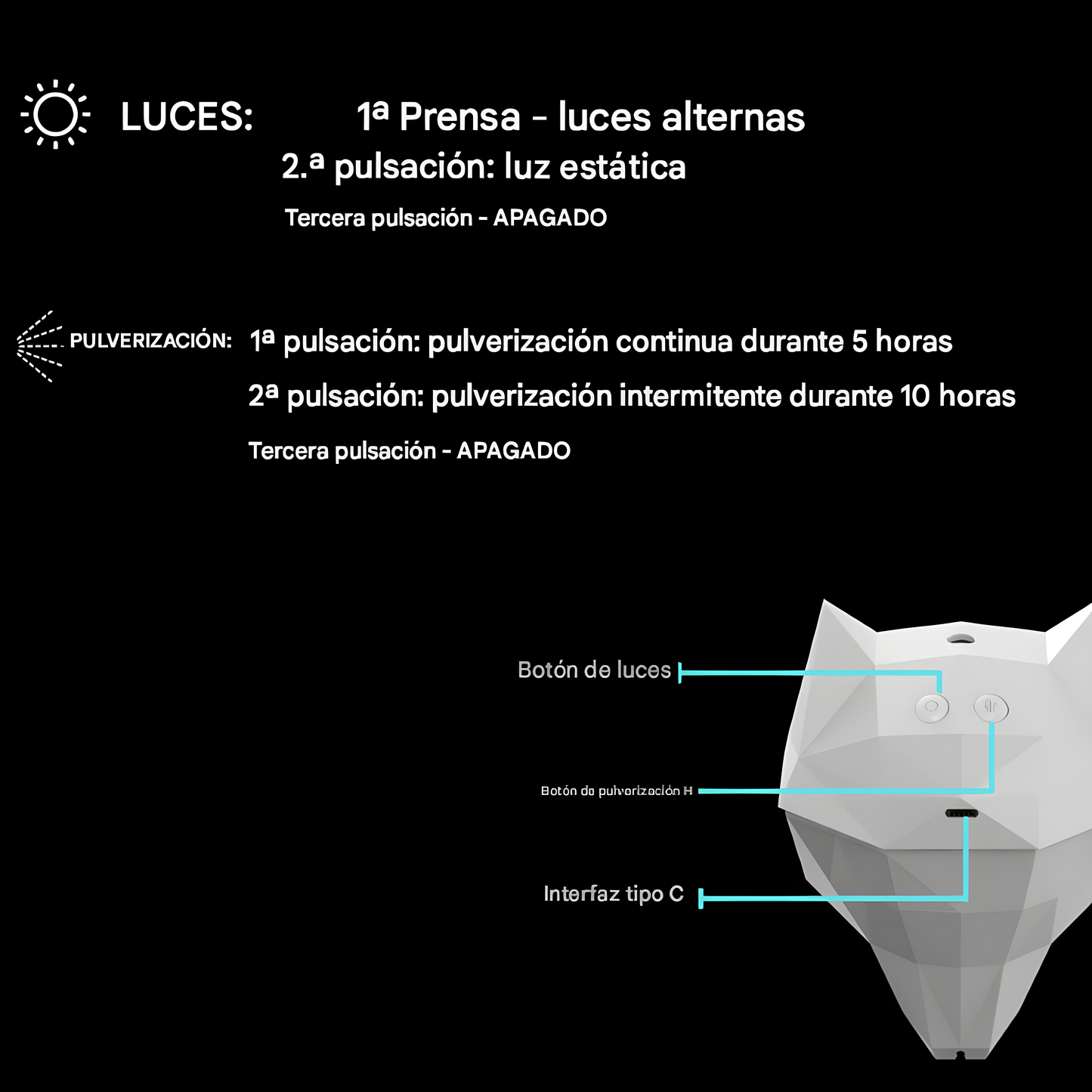 Humidificador Cabeza de Lobo